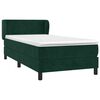 vidaXL Pat box spring cu saltea, verde &icirc;nchis, 90x200 cm, catifea