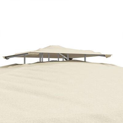 vidaXL Foișor cu acoperiș dublu, crem, 3x3x2,68 m, material textil