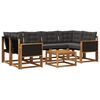 vidaXL Set de canapele de exterior cu pernă 7 pcs Natural și Negru