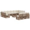 vidaXL Set de canapele pentru grădină 14 pcs Bej poliratan