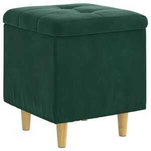 vidaXL Ottomană de depozitare Verde &icirc;nchis 40 x 40 x 45 cm Catifea