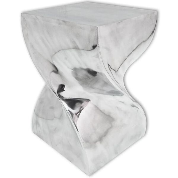 vidaXL Scaun/Masă laterală cu formă răsucită, aluminiu, argintiu
