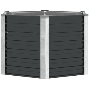 vidaXL Strat &icirc;nălțat de grădină antracit 129x129x77 cm oțel galvanizat