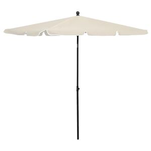 vidaXL Umbrelă de grădină cu st&acirc;lp, nisipiu, 210x140 cm
