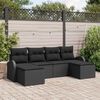 vidaXL Set de canapele pentru grădină cu pernă 6 pcs Negru Poli Rattan