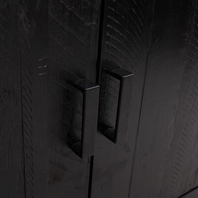 vidaXL Servantă, negru, 75x35x70 cm, lemn masiv de pin reciclat