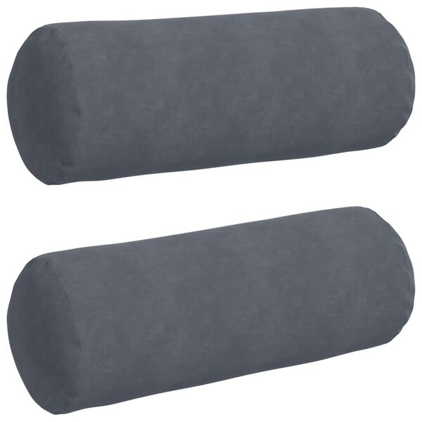 vidaXL Perne Bolster 2 pcs Gri închis Ø 25 x 70 cm