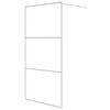 vidaXL Paravan duș walk-in, alb, 100x195 cm, sticlă ESG transparentă