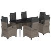 vidaXL Set mobilier de grădină cu perne, 7 piese, gri, poliratan