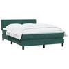 vidaXL Pat box spring cu saltea, Verde &icirc;nchis, 140x210 cm, catifea