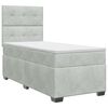 vidaXL Pat boxspring cu saltea Gri deschis 90 x 190 cm Catifea