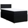 vidaXL Pat box spring cu saltea, negru, 100x200 cm, textil