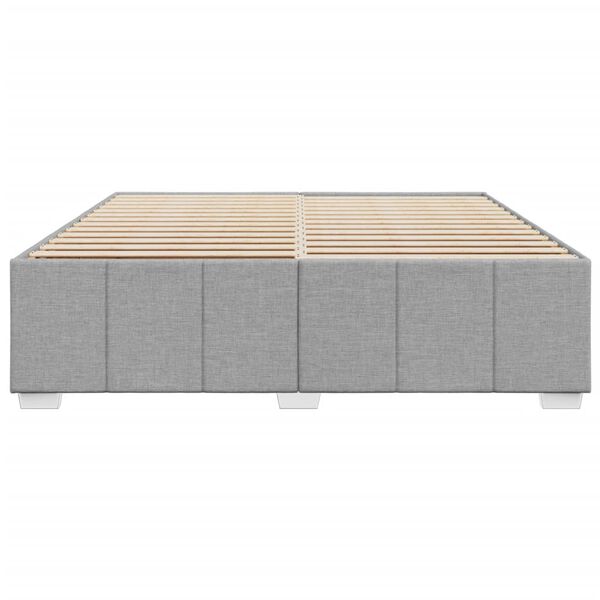 vidaXL Cadru de pat fără saltea, gri deschis, 200x200 cm, textil