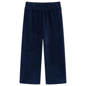 vidaXL Pantaloni de copii din velur, bleumarin, 104