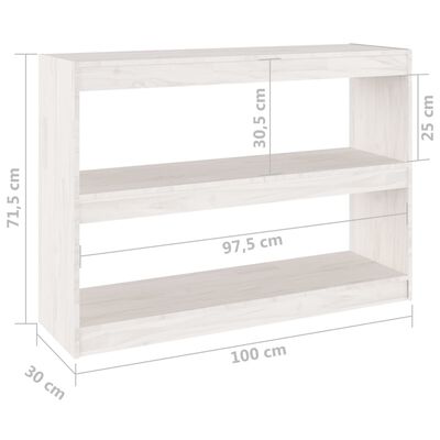 vidaXL Bibliotecă/Separator cameră, 100x30x71,5 cm, lemn de pin