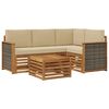vidaXL Set de canapele de exterior 5 buc. Natural și Bej Poliester