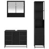 vidaXL Set de mobilier pentru baie 3 pcs Stejar Negru Lemn compozit