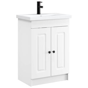 vidaXL Set de mobilier pentru baie Alb 56 x 37,5 x 81 cm