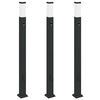 vidaXL St&acirc;lpi iluminatori cu senzor și priză, 3 buc., 110 cm, negru, IP44