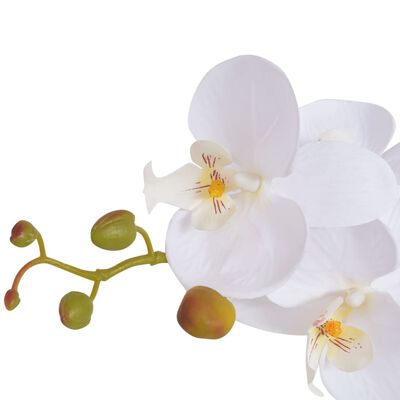 vidaXL Plantă artificială orhidee cu ghiveci, 75 cm, alb