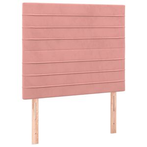 vidaXL Tăblie de pat roz 80x5x118/128 cm catifea