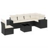 vidaXL Set canapele de grădină cu perne, 7 piese, negru, poliratan