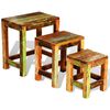 vidaXL Set mese suprapuse, 3 piese, vintage, lemn reciclat