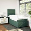vidaXL Pat box spring cu saltea, verde &icirc;nchis, 90x190 cm, catifea