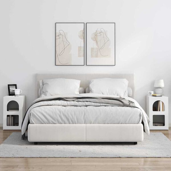 vidaXL Noptieră 2 pcs Alb 29,5 x 33,5 x 50 cm Lemn compozit