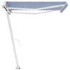 vidaXL Copertină retractabilă manual cu LED, albastru & alb 350x250 cm