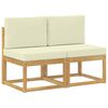 vidaXL 2 buc. Canapea Medie pentru Exterior Lemn Solid de Acacia Alb