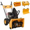 vidaXL Set freză de zăpadă cu mașină de măturat 4 &icirc;n 1, benzină 6,5 CP