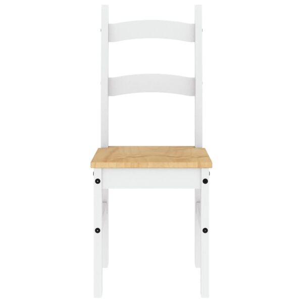 vidaXL Scaune de bucătărie, 2 buc., alb, 40x46x99cm, lemn masiv de pin