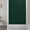 vidaXL Panouri de perete 12 buc. verde închis 60x15 cm catifea 1,08 m²