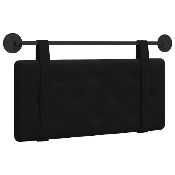 vidaXL Cap de pat suspendat Pe perete Negru 90 x 55 x 5 cm Catifea
