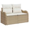 vidaXL Set de canapele pentru grădină 7 pcs Bej și alb Rattan poli