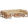 vidaXL Set de canapele de exterior cu pernă 10 pcs Natural și Bej