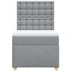 vidaXL Pat box spring cu saltea, gri deschis, 100x200 cm, textil