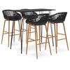 vidaXL Set bar 5 piese, negru