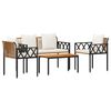 vidaXL Set de Mobilier pentru Exterior 4 buc. Maro și Alb Crema
