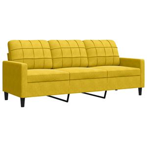 vidaXL Canapea cu 3 locuri, galben, 180 cm, catifea
