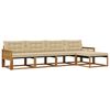 vidaXL Set de canapele de exterior 5 buc. Natural și Bej