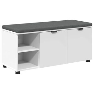 vidaXL Bancă pentru hol cu pernă cu raft cu ușă Alb 100 x 38 x 46 cm