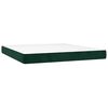 vidaXL Pat box spring cu saltea, verde &icirc;nchis, 200x200 cm, catifea