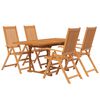 vidaXL Set mobilier de grădină, 5 piese, lemn masiv de acacia, 120-170 cm
