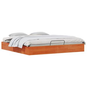 vidaXL Cadru de pat ottoman cu depozitare Maro ceruit 180 x 200 cm