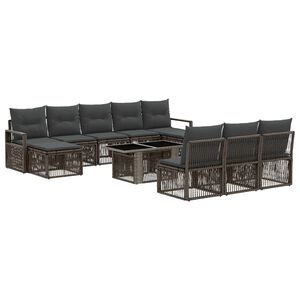 vidaXL Set de canapele pentru grădină 11 buc. Gri și gri &icirc;nchis