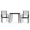 vidaXL Set mobilier de grădină, 3 piese, negru