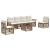 vidaXL Set de canapele pentru grădină 7 pcs Bej poliratan
