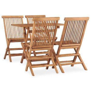 vidaXL Set mobilier de exterior pliabil, 5 piese, lemn masiv de tec